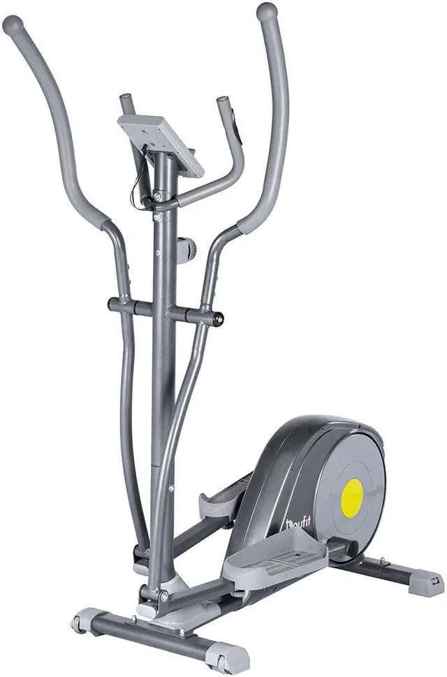 Alt view image 3 of 7 - Doufit EM-04 Elliptical Machine With 8 Adjustable Magnetic Resistances LCD Display&Tablet Holder Support Maximum Load Bearing 250lbs Quite Smooth Stable Fitness Steppers