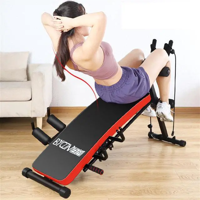Alt view image 5 of 6 - KALOAD Adjustable Sit up Bench Abdominal Training Folding Dumbbell Stool Supine Board Home Fitness Equipment