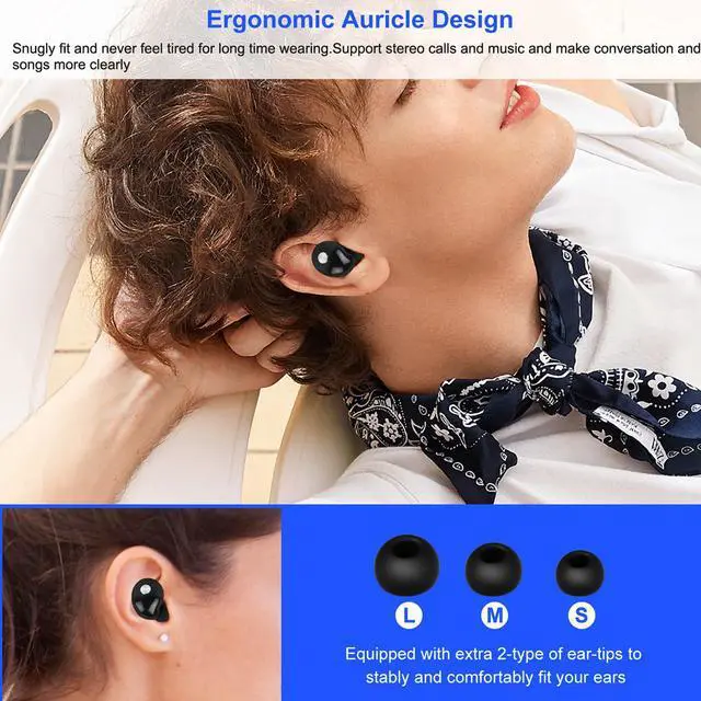 Alt view image 4 of 6 - TWS True Wireless V4.2 Earbuds IPX4 In-ear stereo Earphone Hands-free Deep Bass Earpiece