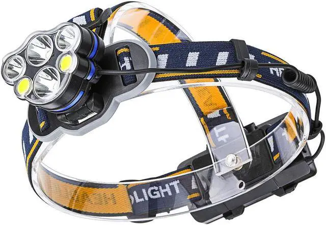 Alt view image 3 of 7 - OUTERDO 1200lm 6 LED Headlamp 8 Modes Waterproof USB Rechargeable Flashlight for Camping Fishing Cycling Electric Bike Electric Scooter