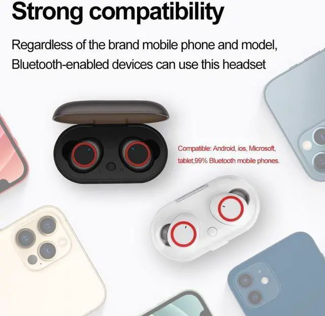 Alt view image 3 of 7 - 2022 NEW Y50 Pro TWS Bluetooth Headphones 5.0 Wireless Headset Waterproof Deep Bass Earbuds Sport Earphones True Wireless Stereo