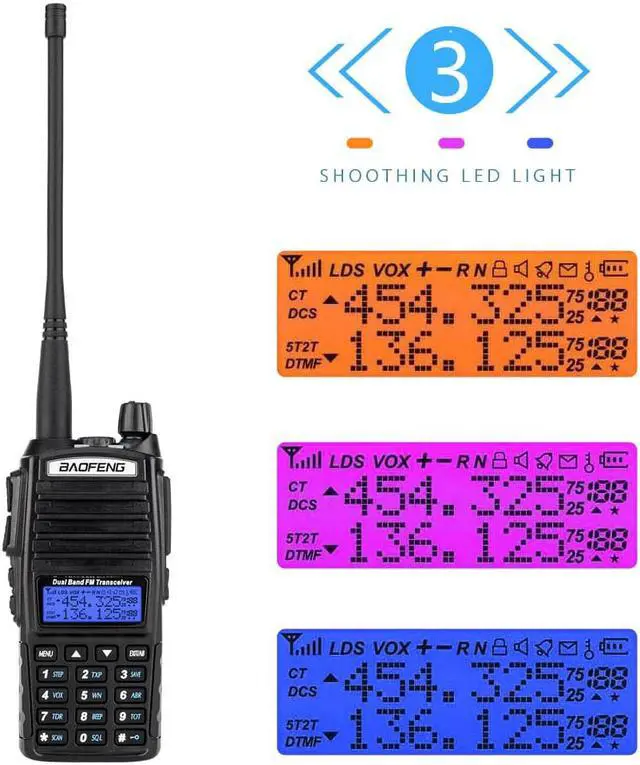 Alt view image 2 of 6 - BaoFeng UV-82 Walkie Talkie Dual Band Two-Way Radio 136-174MHz VHF & 400-520MHz UHF