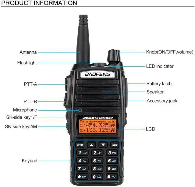 Alt view image 5 of 6 - BaoFeng UV-82 Walkie Talkie Dual Band Two-Way Radio 136-174MHz VHF & 400-520MHz UHF