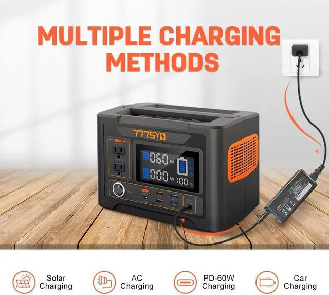 Alt view image 3 of 7 - 300W Portable Power Station;  416Wh Large Capacity Battery Supply;  777SYD Solar Powered Generator with AC DC USB 3 Ports;  Lithium Battery Backup for RV Camping;  Emergency