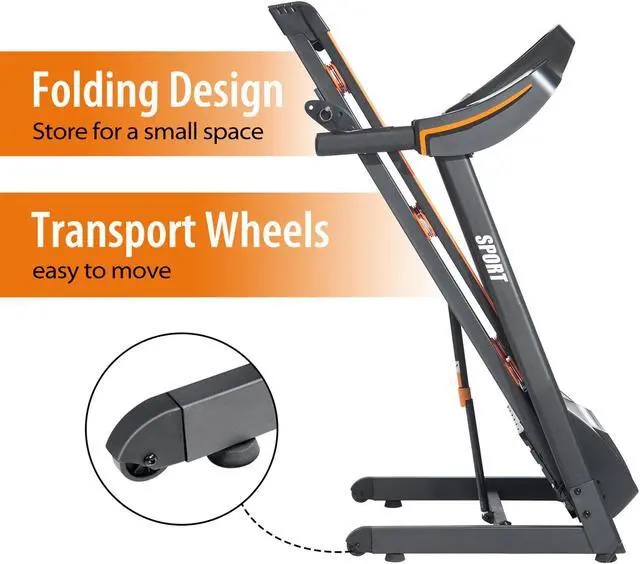 Alt view image 2 of 7 - Folding Electric Treadmill Motorized Running Machine with Manual Incline and Hydraulic Rod Mechanism