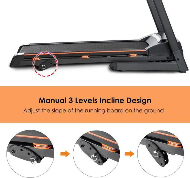 Alt view image 6 of 7 - Folding Electric Treadmill Motorized Running Machine with Manual Incline and Hydraulic Rod Mechanism