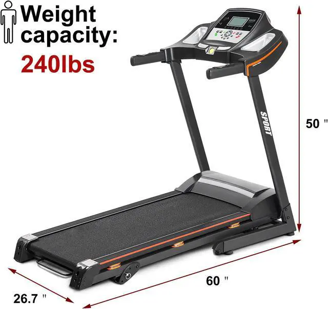 Alt view image 7 of 7 - Folding Electric Treadmill Motorized Running Machine with Manual Incline and Hydraulic Rod Mechanism