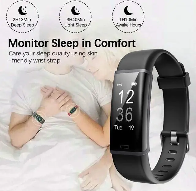 Alt view image 4 of 5 - bracelet-black, fitness tracker, with blood pressure heart rate sleep health monitor, for men and women, upgraded waterproof activity tracker watch, pedometer calorie pedometer