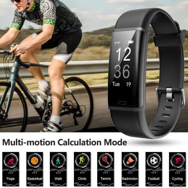 Alt view image 5 of 5 - bracelet-black, fitness tracker, with blood pressure heart rate sleep health monitor, for men and women, upgraded waterproof activity tracker watch, pedometer calorie pedometer