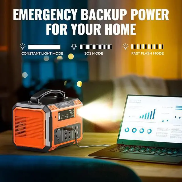 Alt view image 7 of 7 - DBPOWER Portable Power Station 505Wh 500W (Peak 1000W) Outdoor Generator Mobile Lithium Battery Pack with 110V AC Outlet (Solar Panel Not Included) SOS LED for Road Trip Camping Outdoor Adventure