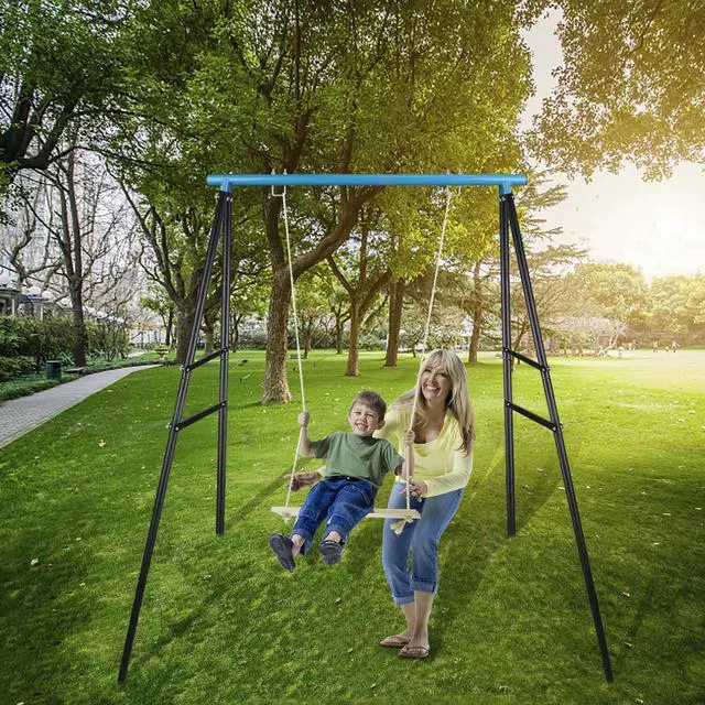 Main image of Swing Frame,A-Frame Swing Stand with Ground Nail, Heavy Duty Metal Swing Frame, Fits for Most Swings & Yoga Swing, Anti-Rust and Good Stability