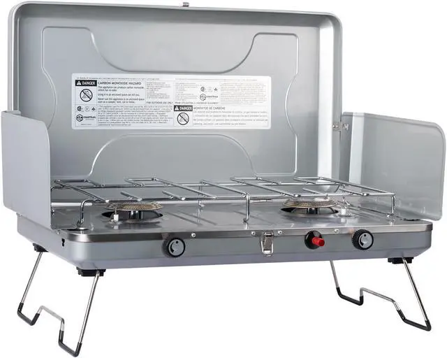 Main image of Outdoor Propane Camping Stove;  20; 000 BTUs Portable Camping Stove with 2 Burners;  Easy to Clean;  Camp Stove for Car Camping;  Tailgating;  BBQ;  Picnics and Emergency Use