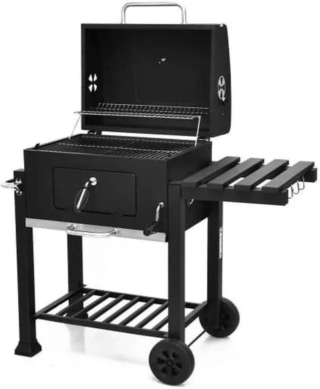 Alt view image 5 of 6 - Outdoor Portable Charcoal Grill with Side Table