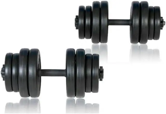 Alt view image 2 of 4 - Updated Adjustable 66LB Dumbbells Weights Set with Metal Rod Barbell, Dumbbells Barbell set for Lifting, Bodybuilding Training & workout, Solid Dumbbells