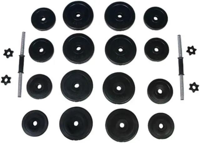 Alt view image 3 of 4 - Updated Adjustable 66LB Dumbbells Weights Set with Metal Rod Barbell, Dumbbells Barbell set for Lifting, Bodybuilding Training & workout, Solid Dumbbells