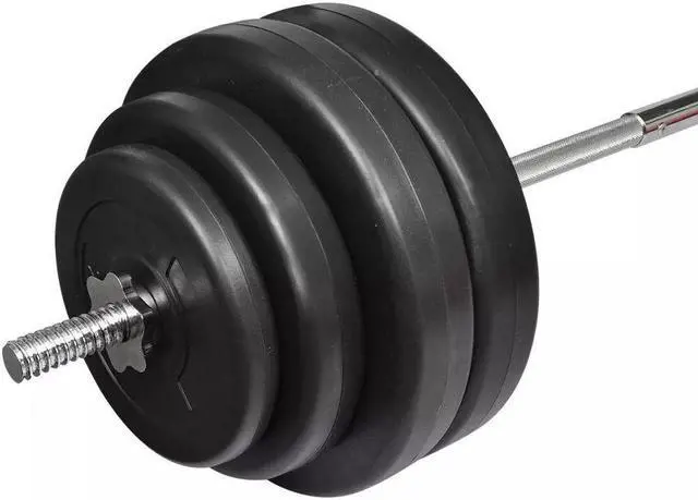Alt view image 3 of 5 - vidaXL Barbell with Plates Set 132 lb