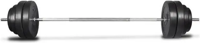 Alt view image 2 of 5 - vidaXL Barbell with Plates Set 132 lb