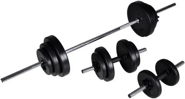 Main image of Adjustable Dumbbell and Barbell Weight - Lifting Set 67.2 lb, Gripsize approx 5.7 inch barbell and 3.9 inch dumbbell, Weight disc Polyethylene - casting