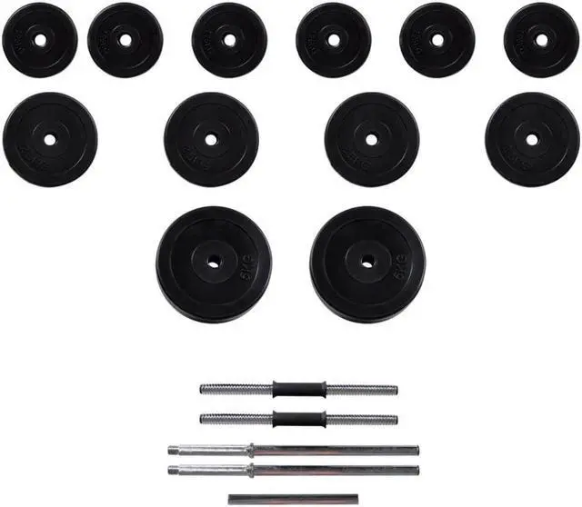 Alt view image 3 of 3 - Adjustable Dumbbell and Barbell Weight - Lifting Set 67.2 lb, Gripsize approx 5.7 inch barbell and 3.9 inch dumbbell, Weight disc Polyethylene - casting