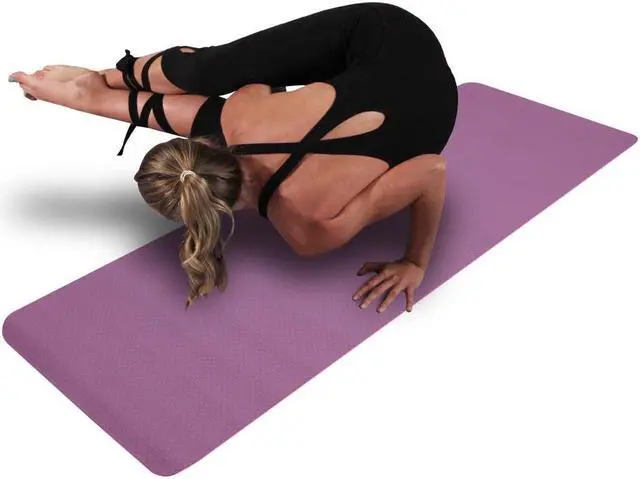 Alt view image 3 of 6 - Yoga Mat Classic 1/4 Inch Thick Pro Yoga Mat Eco Friendly Non Slip Fitness Exercise Mat with Carrying Strap-Workout Mat for Yoga, Pilates and Floor Exercises