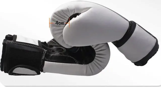 Alt view image 2 of 2 - Fashion Boxing Martial Arts Training Gloves BLUE WHITE, 12 Ounce