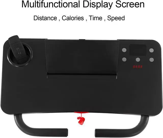 Alt view image 4 of 6 - Folding Treadmill for Home with Desk - 2.5HP Compact Electric Treadmill for Running and Walking Foldable Portable Running Machine for Small Spaces Workout, 265LBS Weight Capacity