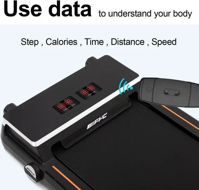 Alt view image 3 of 6 - Under Desk Treadmill 2.5HP Slim Walking Treadmill 265LBS - Electric Treadmill with APP Bluetooth Remote Control LED Display, Running Walking Jogging for Home Office Use (Installation Free)