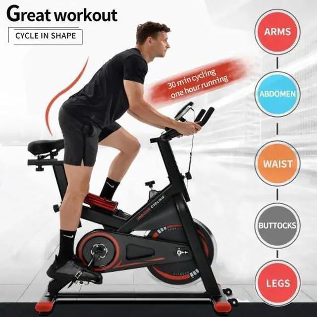 Alt view image 2 of 4 - Chromed Flywheel, Silent Belt Drive Indoor Cycle Bike with Leather Resistance Pad