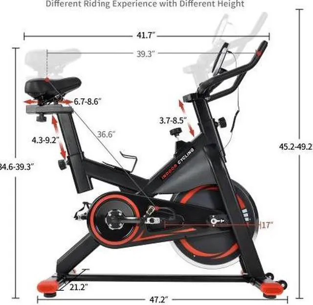 Alt view image 4 of 4 - Chromed Flywheel, Silent Belt Drive Indoor Cycle Bike with Leather Resistance Pad