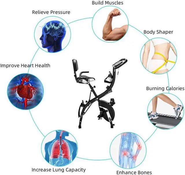 Alt view image 5 of 6 - 3 in 1 Portable Folding Exercise Bike Upright Fitness Bicycle for Indoor Fitness