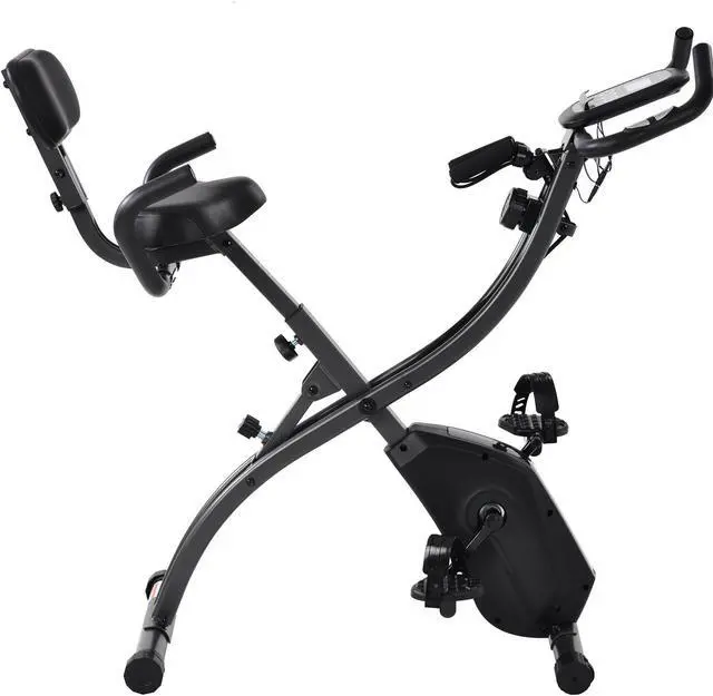 Alt view image 2 of 6 - Folding Exercise Bike-8 Levels Resistance Adjustments with 4 Expansions Degree