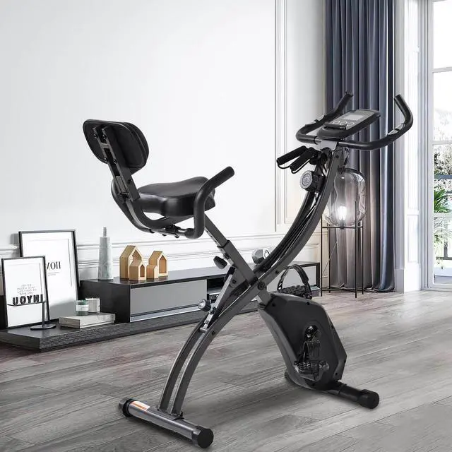 Alt view image 6 of 6 - Folding Exercise Bike-8 Levels Resistance Adjustments with 4 Expansions Degree