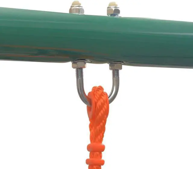 Alt view image 4 of 6 - Swing Set with Slide and 3 Seats Orange
