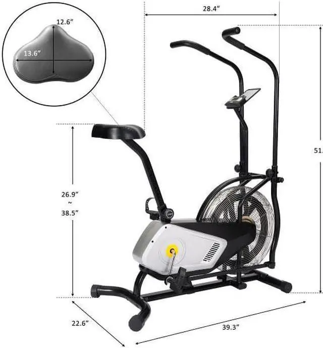 Alt view image 5 of 6 - Display Unlimite Resistance And Adjustable Seat Upright Air Bike Fan Exercise Bike