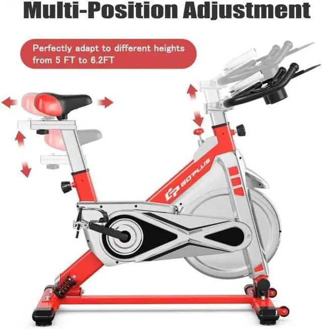 Alt view image 3 of 6 - Adjustable Stationary Silent Belt Exercise Bike With Electronic Display