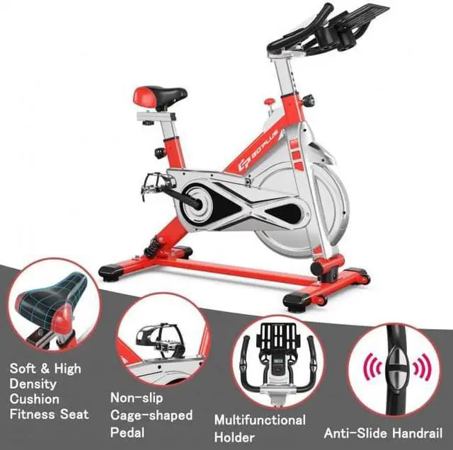 Alt view image 4 of 6 - Adjustable Stationary Silent Belt Exercise Bike With Electronic Display