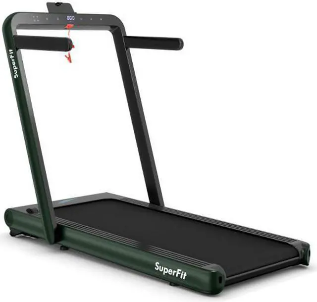 Alt view image 4 of 6 - 4.75HP 2 In 1 Folding Treadmill with Remote APP Control-Green
