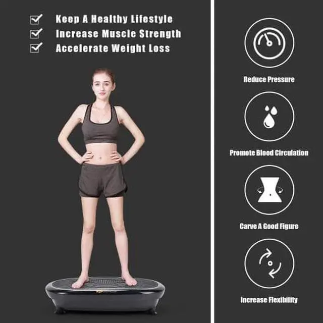Alt view image 3 of 6 - Mini Vibration Body Fitness Platform with Loop Bands-Black