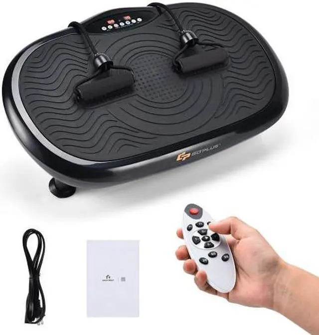 Alt view image 5 of 6 - Mini Vibration Body Fitness Platform with Loop Bands-Black