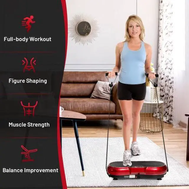 Alt view image 2 of 6 - 3D Vibration Plate Fitness Machine with Remote Control-Red