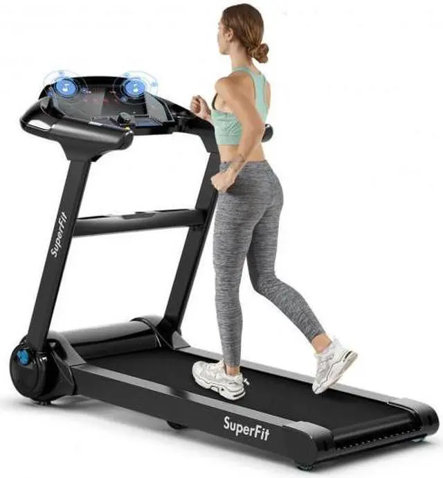 Alt view image 5 of 6 - 2.25HP Folding Treadmill with Bluetooth Speaker-Black