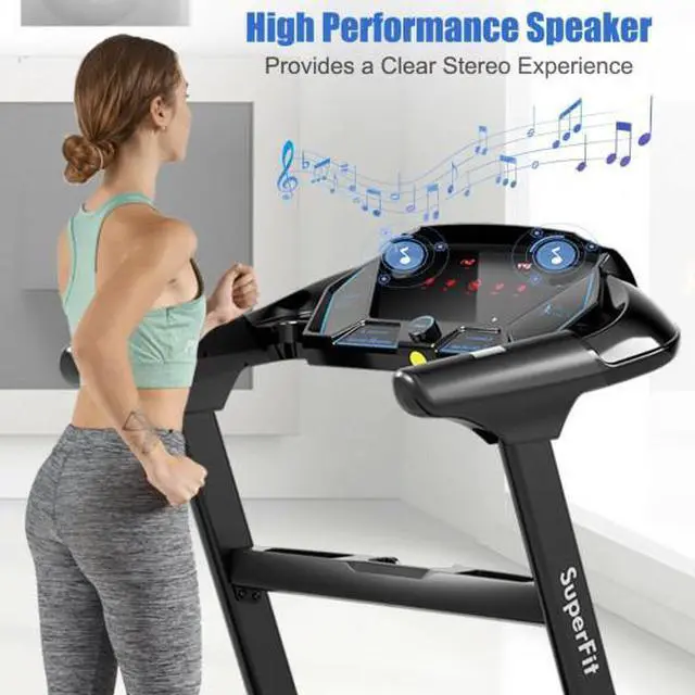 Alt view image 6 of 6 - 2.25HP Folding Treadmill with Bluetooth Speaker-Black