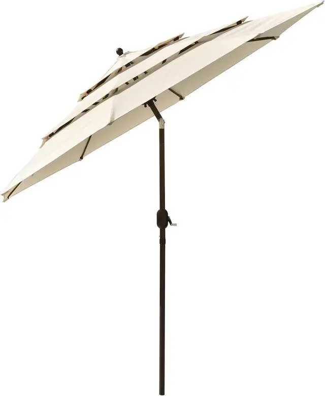 Alt view image 3 of 6 - outdoor furniture  9Ft 3-Tiers Patio Umbrella Beige