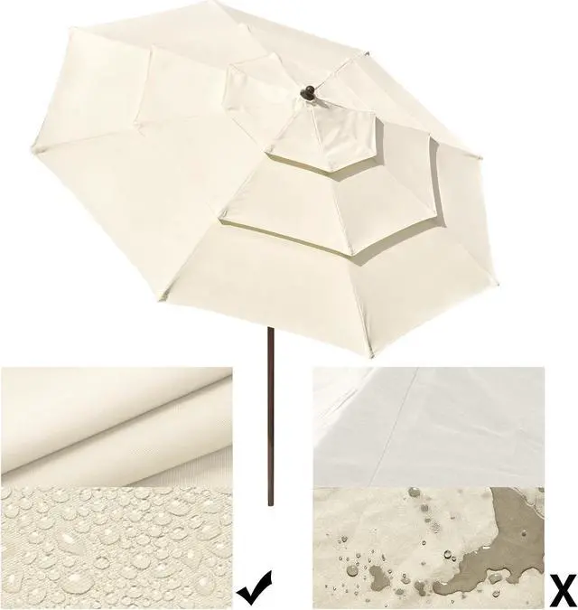 Alt view image 4 of 6 - outdoor furniture  9Ft 3-Tiers Patio Umbrella Beige