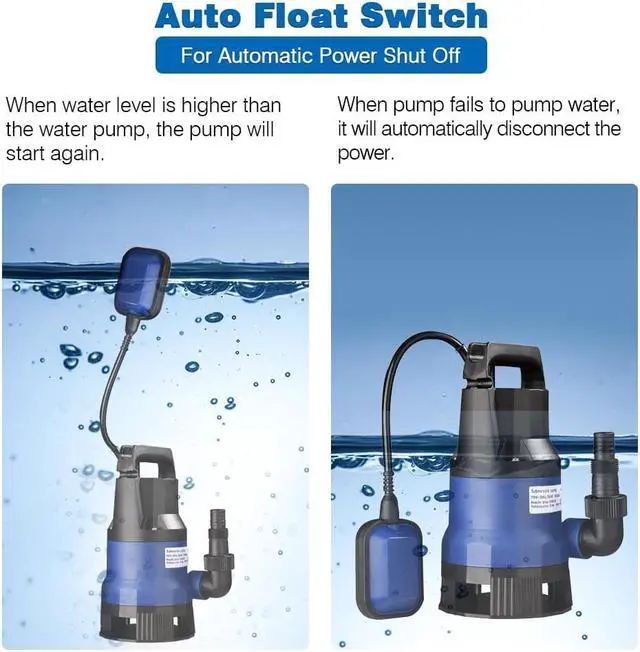 Alt view image 2 of 6 - 750W Submersible Dirty Clean Water Pump