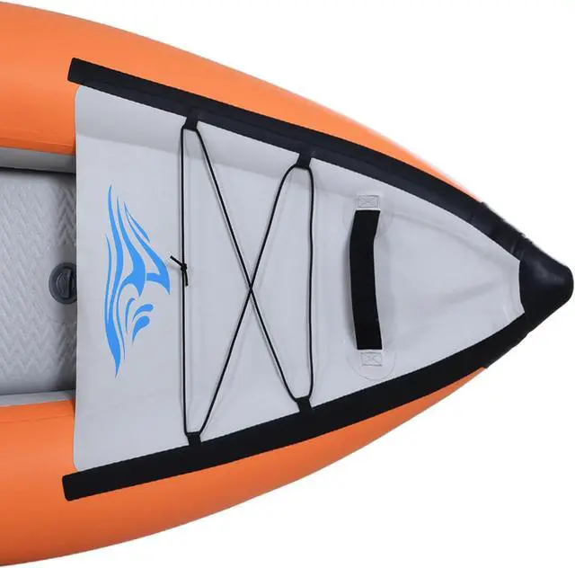 Alt view image 6 of 7 - Inflatable Kayak Set with Paddle & Air Pump, Portable Recreational Touring Kayak Foldable Fishing Touring Kayaks, 1 Person