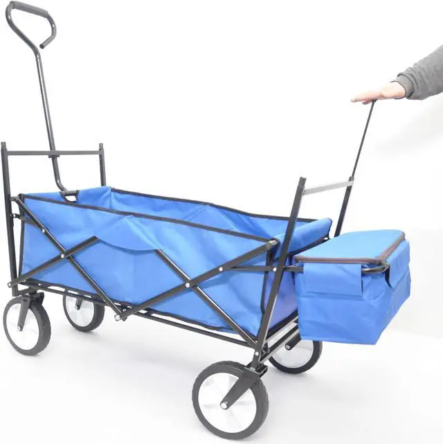 Alt view image 2 of 7 - Garden Shopping Beach Cart folding wagon (Blue)