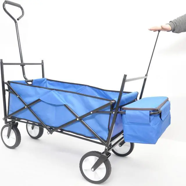 Alt view image 7 of 7 - Garden Shopping Beach Cart folding wagon (Blue)