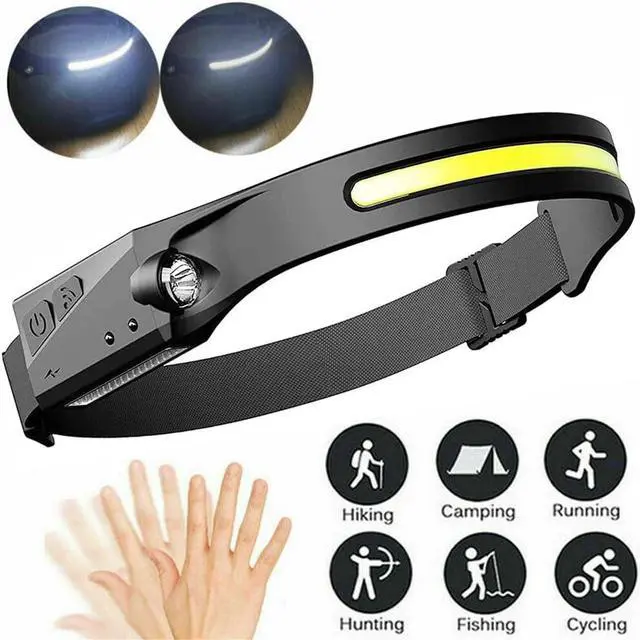 Alt view image 2 of 7 - LX200 350LM Wave Sensor Soft Strip COB+LED Headlamp 1200mAh 270° Wide Range 5 Light Modes Headlight Fishing Running Lamp