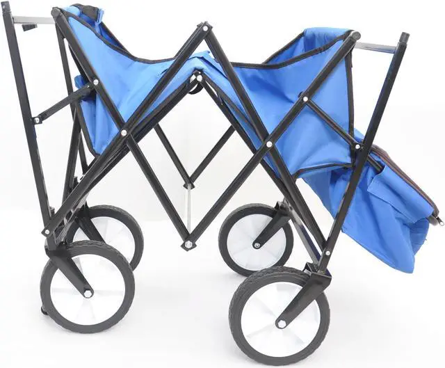Alt view image 4 of 7 - Garden Shopping Beach Cart folding wagon (Blue)